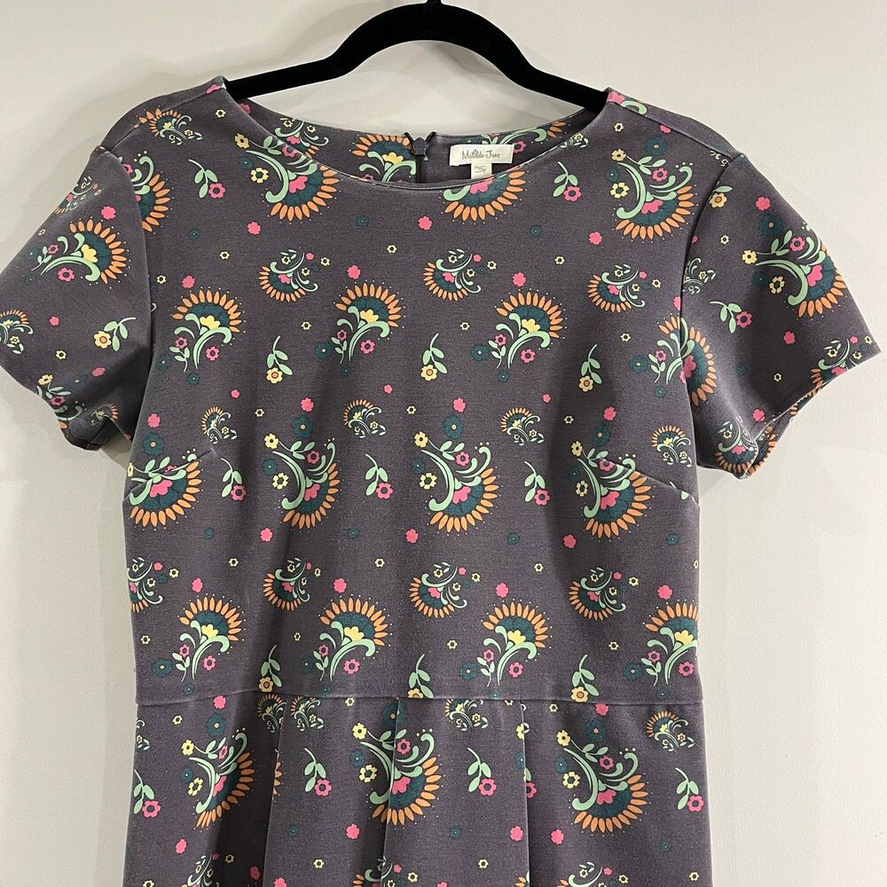 Matilda Jane Maja Ponte Brown Floral Dress size Medium - Picture 3 of 5